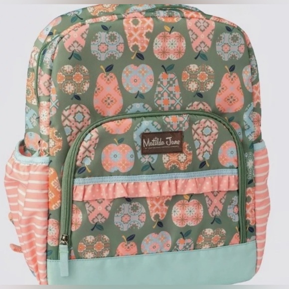Matilda Jane Backpack Green Pink Blue Cece Apple Just Imagine School Travel Bag - Picture 2 of 3